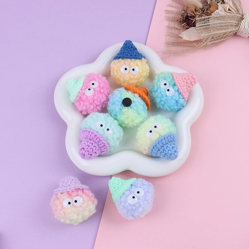 Шар с ушками животного, цветной эльф, ручной помпон-шар, подвеска для обуви/держателя, шар-пыльник, вдохновлённый покемоном/углеродом