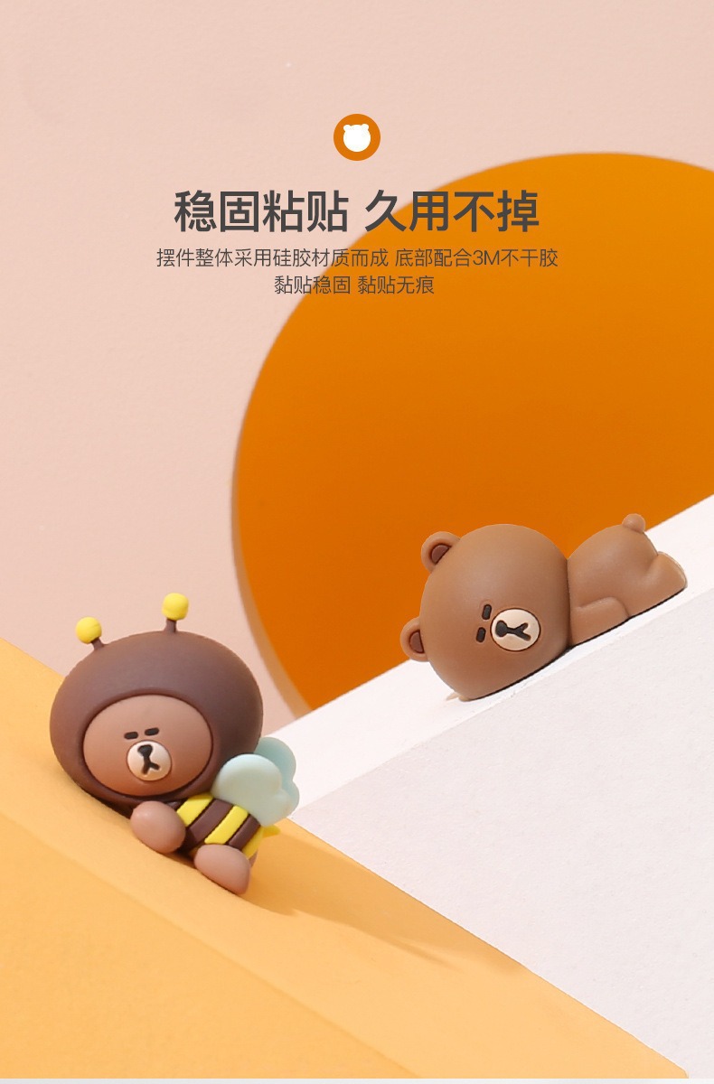 Brown Bear Car Interior High-End Luxury Cartoon Decoration Ornaments Car Accessories Wholesale