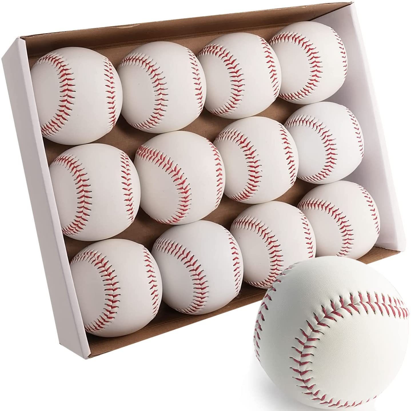 9-inch hard baseball, PVC + cork core, professional training ball for primary and secondary school students in practice and matches.