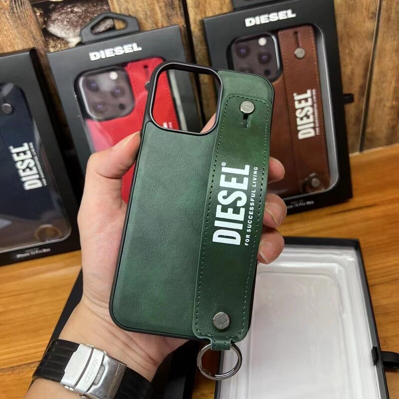 Suitable for Iphone15Promax Mobile Phone Case Diel Diesel Sel Trendy Brand Mobile Phone Protective Cover Bracket Pull Ring