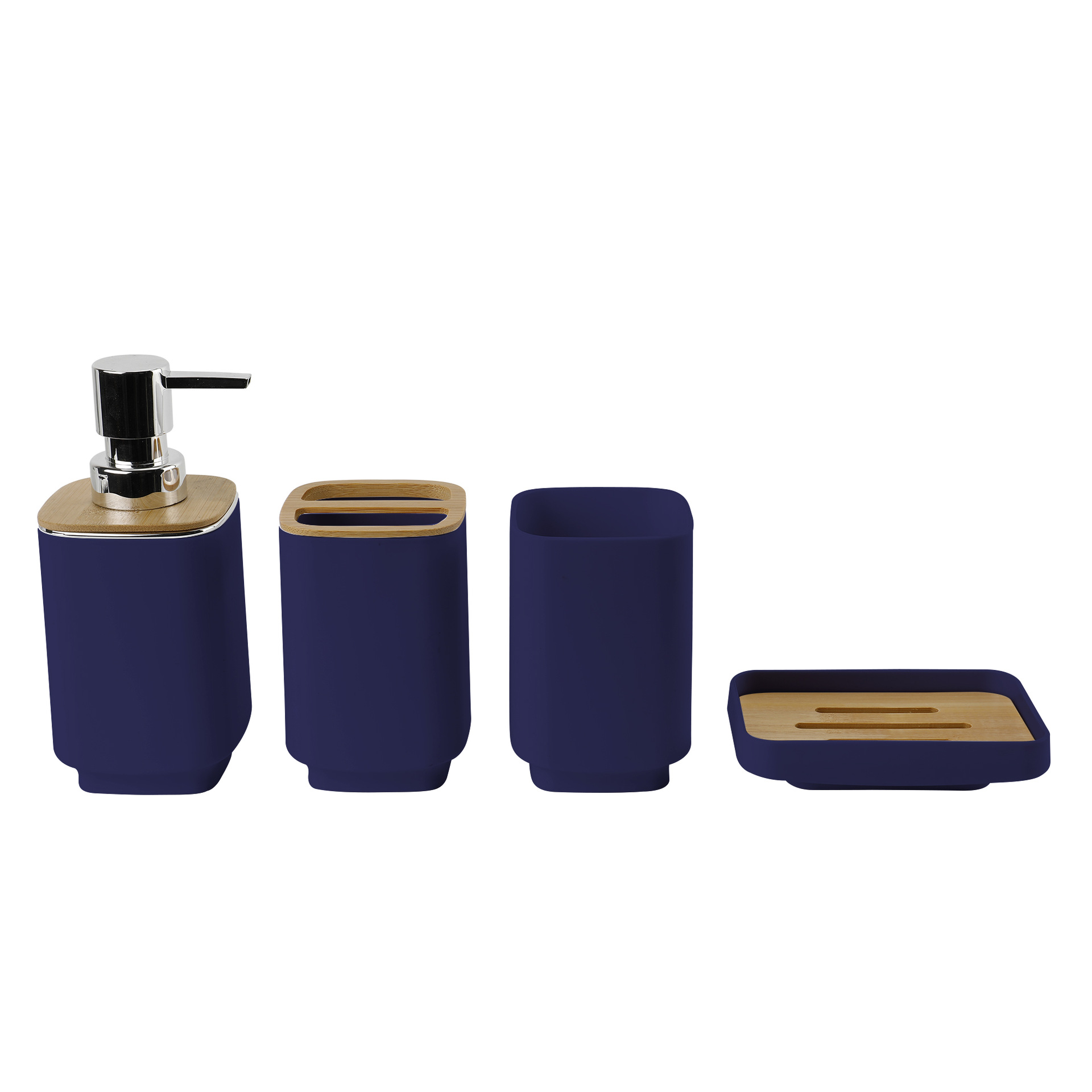 7002 cubierta de bambú conjunto de cuatro piezas-azul oscuro