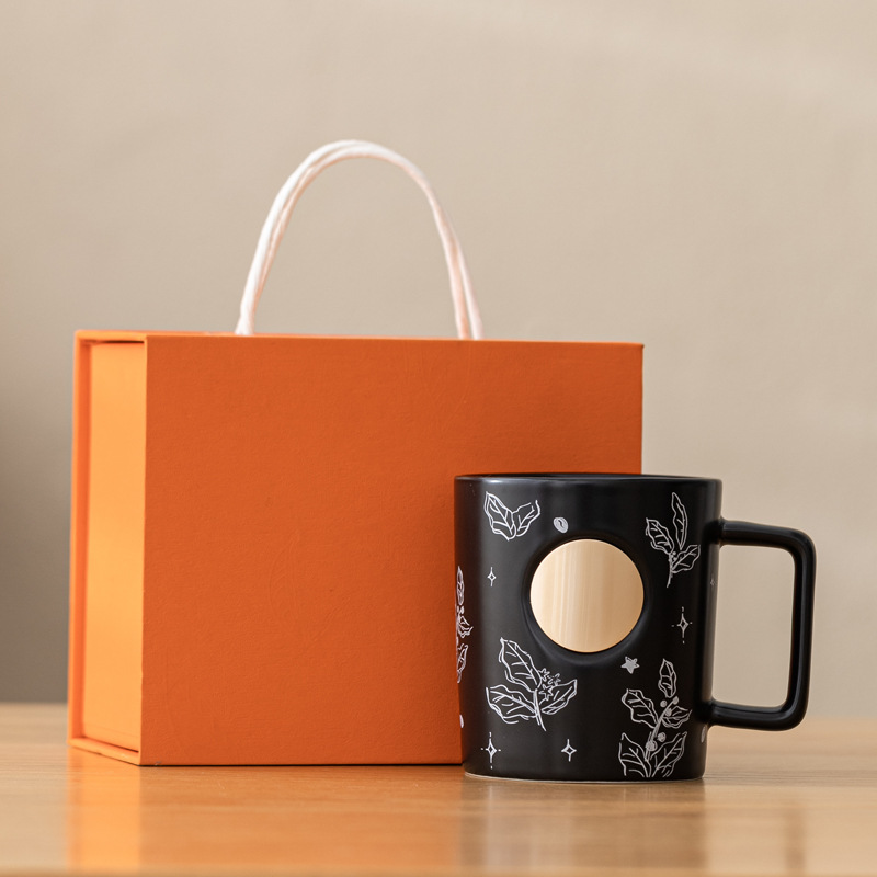 Escuela Wenchuang taza de agua taza de bronce taza de cerámica taza pintada a mano taza de bronce taza de publicidad de talla en relieve LOGO