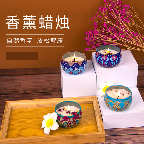 Cross-border creative dry flower soy wax aromatherapy candle wholesale souvenir home bedroom ornaments gift aromatherapy
