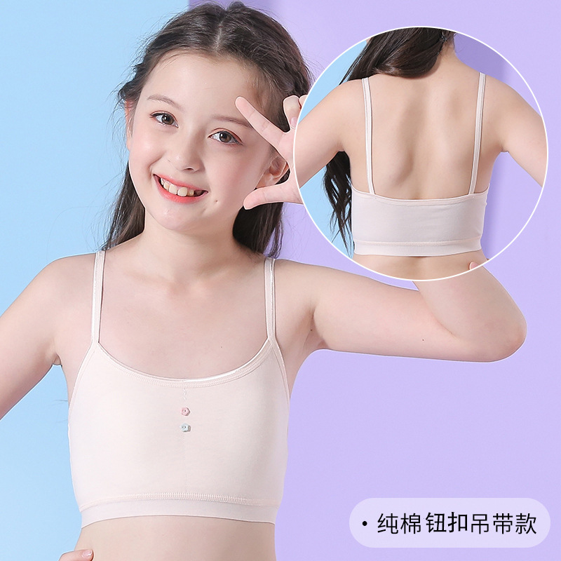 Chaleco pequeño para niñas en etapa de desarrollo, ropa interior para adolescentes, sujetador estilo coreano para niñas de primaria y secundaria, transpirable y absorbente del sudor.