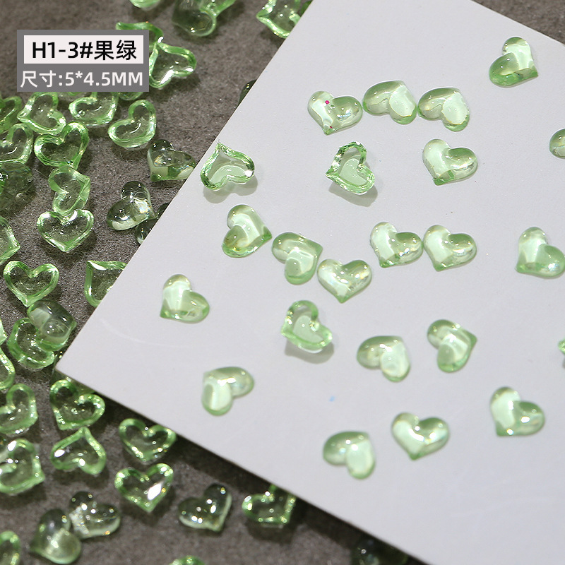 1개 [녹색투명하트] 4.5*5.5mm