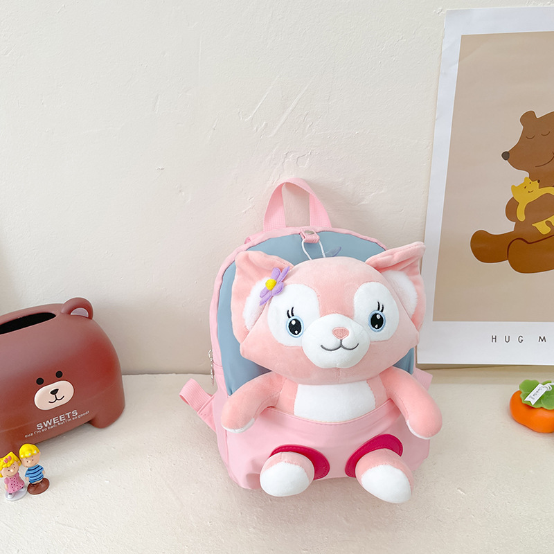 Jardín de infantes mochila de bebé suave lindo mochila de animales pequeños niños de 1 - 3 años de edad bolsa de viaje de lona ligera