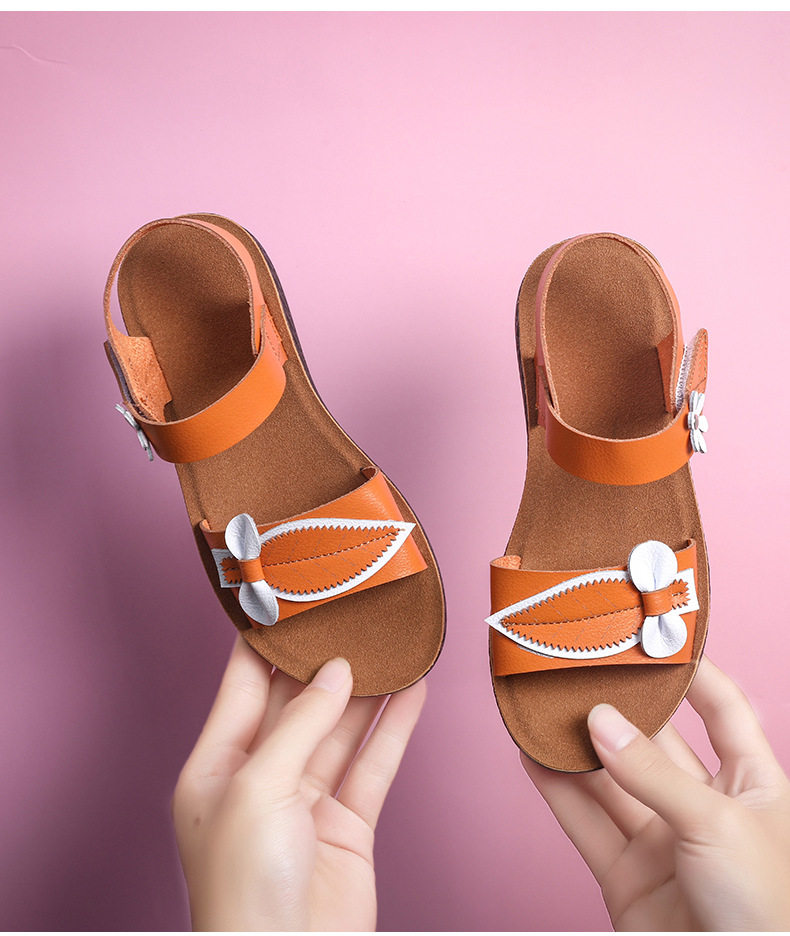 Dép sandal trẻ em đế mềm chống trơn trượt, quai ngang khóa cài, họa tiết hoa nhí — Màu tím, Xanh nhạt, màu vàng kim chi tiết 15