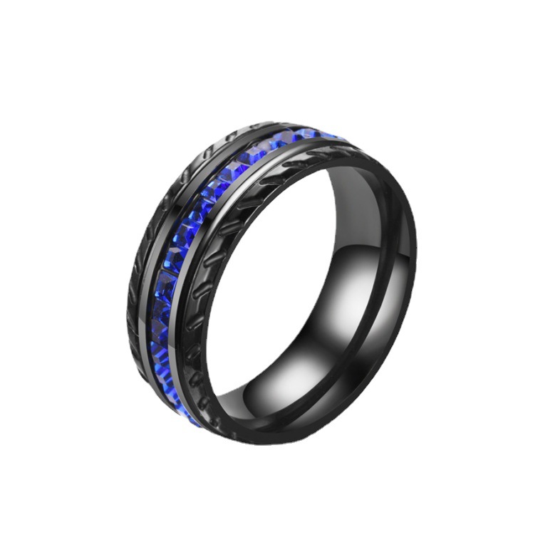 Gabe Jewelry is in stock and available for sale on platforms. Fashionable and creative black wheel blue diamond ring_ipsvogv.com