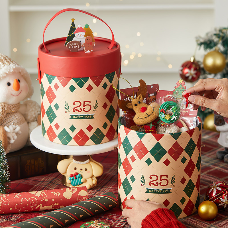 新しいクリスマスギフトボックスアップルギフトボックス平安フルーツ包装箱装飾ハグバケツキャンディハイエンドボックス|undefined