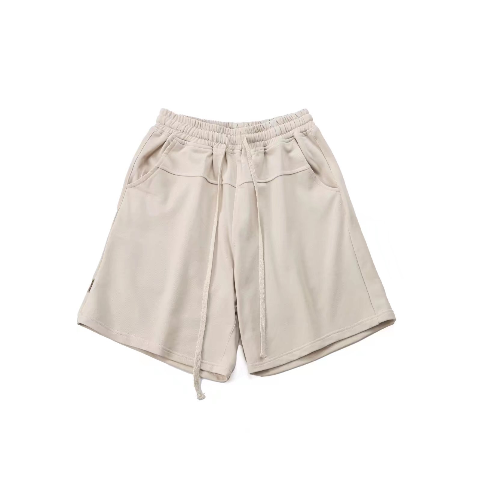 Pantalones cortos casuales de verano para hombres, marca de moda ins, color sólido, color de contraste simple, pantalones deportivos de cinco puntos colgantes rectos sueltos casuales