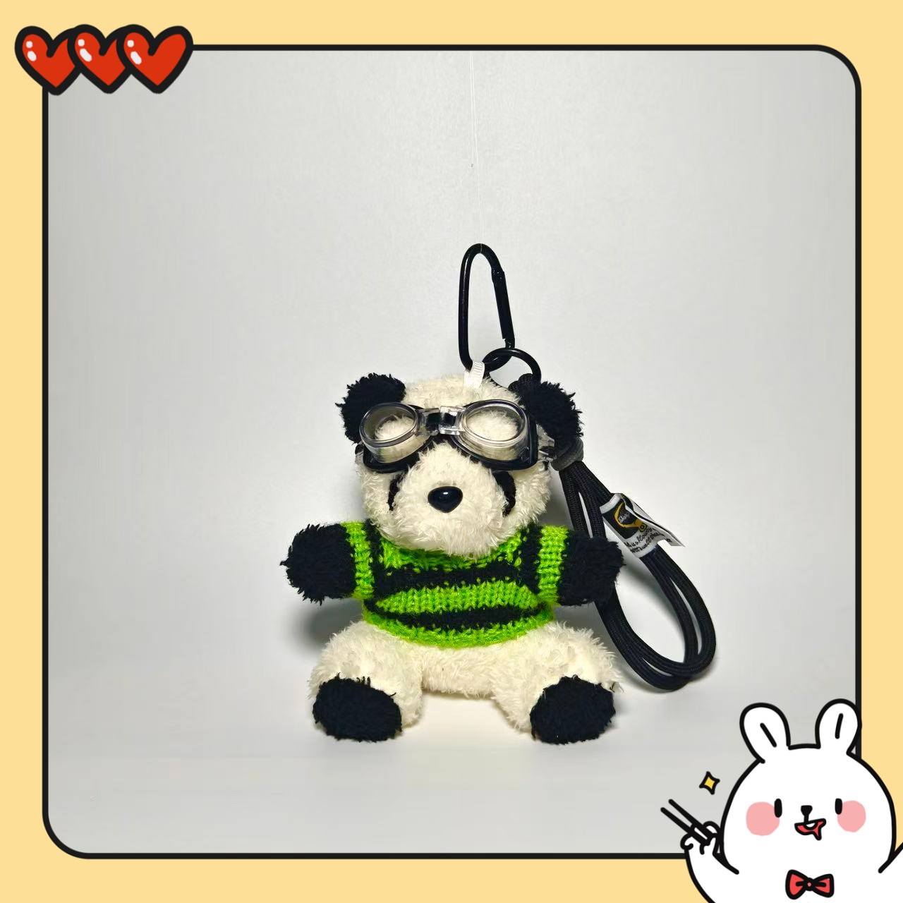 Pandas pilotos lindos colgantes de peluche llaveros muñecas colgantes bolsos colgantes para chicas regalos creativos para parejas