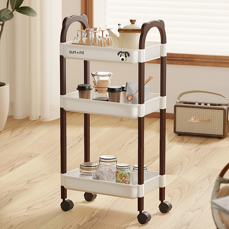 Sun Xiaomei Storage Rack Multi-function Layered Storage Rack for Trolley Living Room Kitchen Bedroom Movable Storage