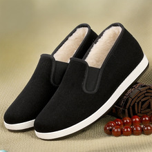 秋冬新款老北京布鞋绵羊毛保暖加厚防滑软底舒适一脚蹬防水爸爸靴