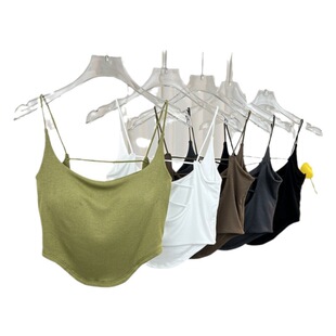 Back hollow-out beauty back camisole summer cotton sweat-absorbent anti-exposure sexy wrapped chest outer wear inner wrapped chest underwear