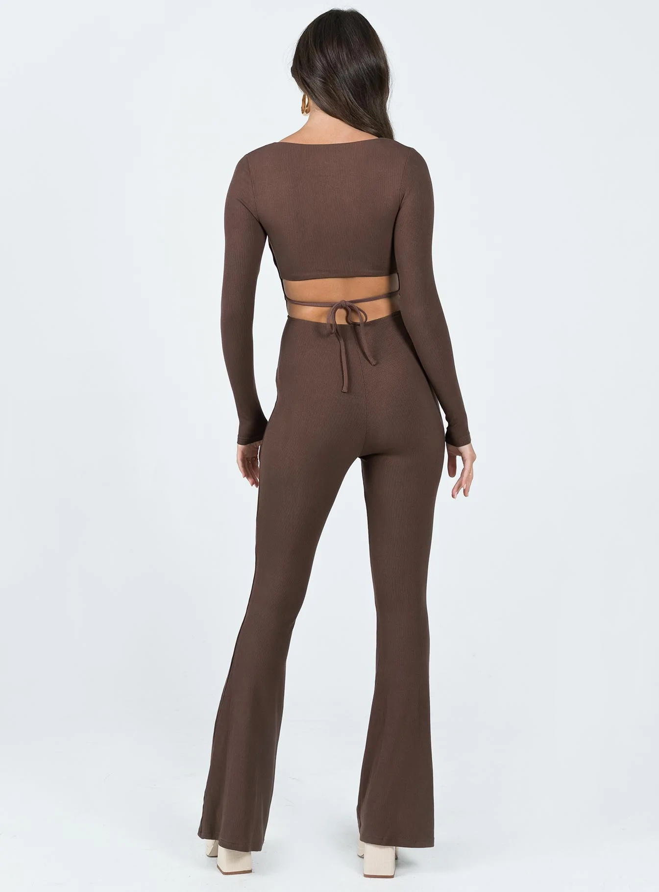 Primavera 2023 Amazon Europa y América del Comercio Exterior de las mujeres ropa color sólido backless Delgado cuello cuadrado sexy jumpsuit Pantalones