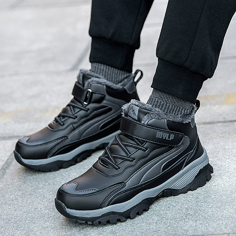 Мужская зимняя хлопковая обувь, новая утолщенная непромокаемая Нескользящая теплая прогулочная обувь для пожилых людей на северо-востоке зимние сапоги