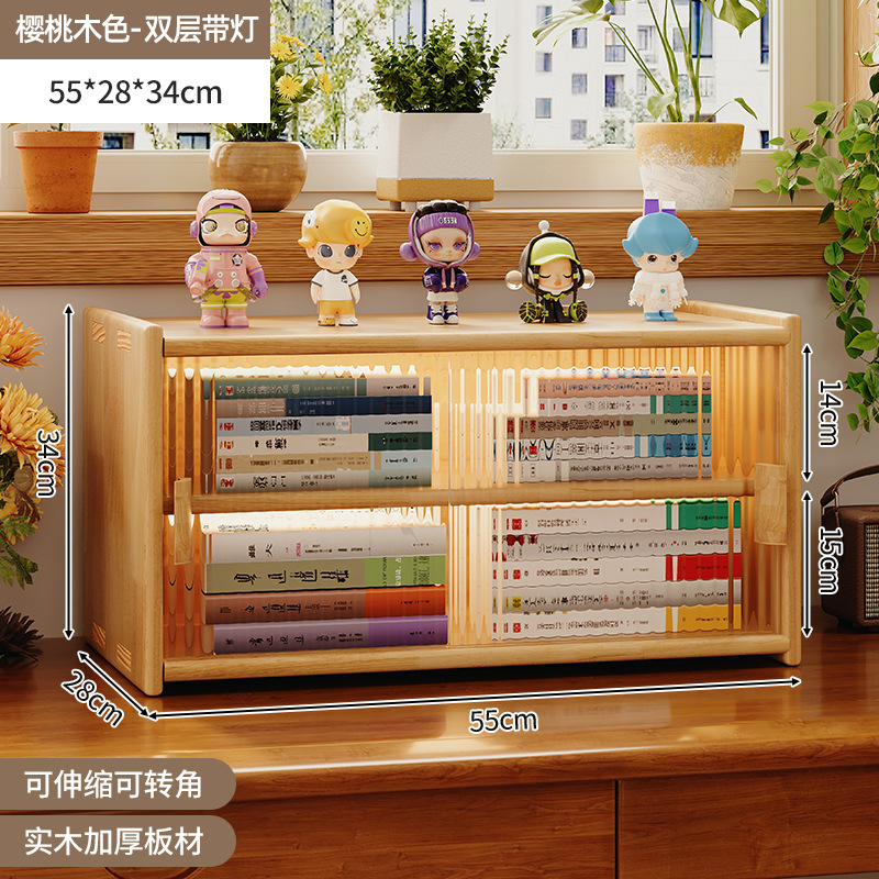 Estantería de escritorio de madera maciza para almacenamiento Estante a prueba de polvo multicapa Estante de exhibición Estante para libros pequeños en el escritorio de los estudiantes