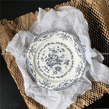 批发法式中古风玫瑰花园陶瓷餐盘 西餐盘甜品碟蛋糕盘子下午茶复