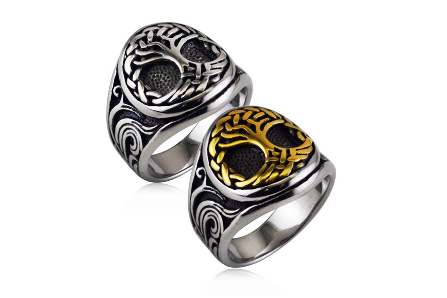 Title 2, Pierścień ze stali tytanowej w stylu vintage, m...