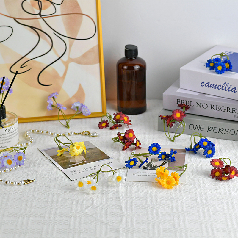 Camomilla blanca margarita flor de simulación ramo de graduación caja de materiales paquete didiy flor clipper sombrero flor decorativa