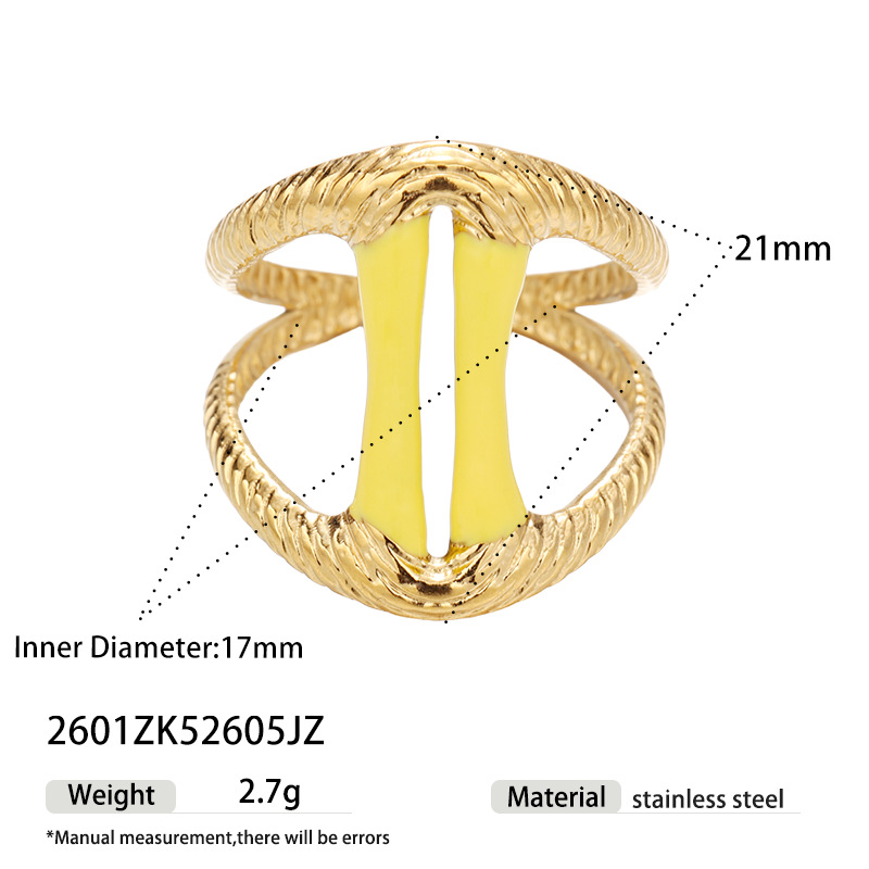 Tina Europa y los Estados Unidos moda transfronteriza dopamina color goteo de aceite anillo de acero inoxidable nicho ligero lujo simple joyería al por mayor