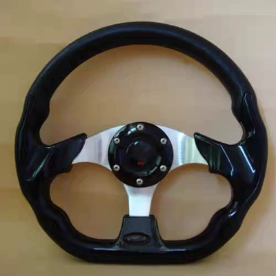 Factory direct sales of car modification steering wheels, racing-style PU steering wheels 13inch racing steering wheels in multiple colors (Steering wheel) - black