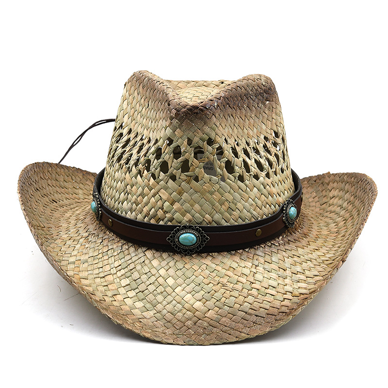 Fashion  New Painted Lacquer Straw Cowboy Hat Men And Women Outdoor Sun Hat display picture 1