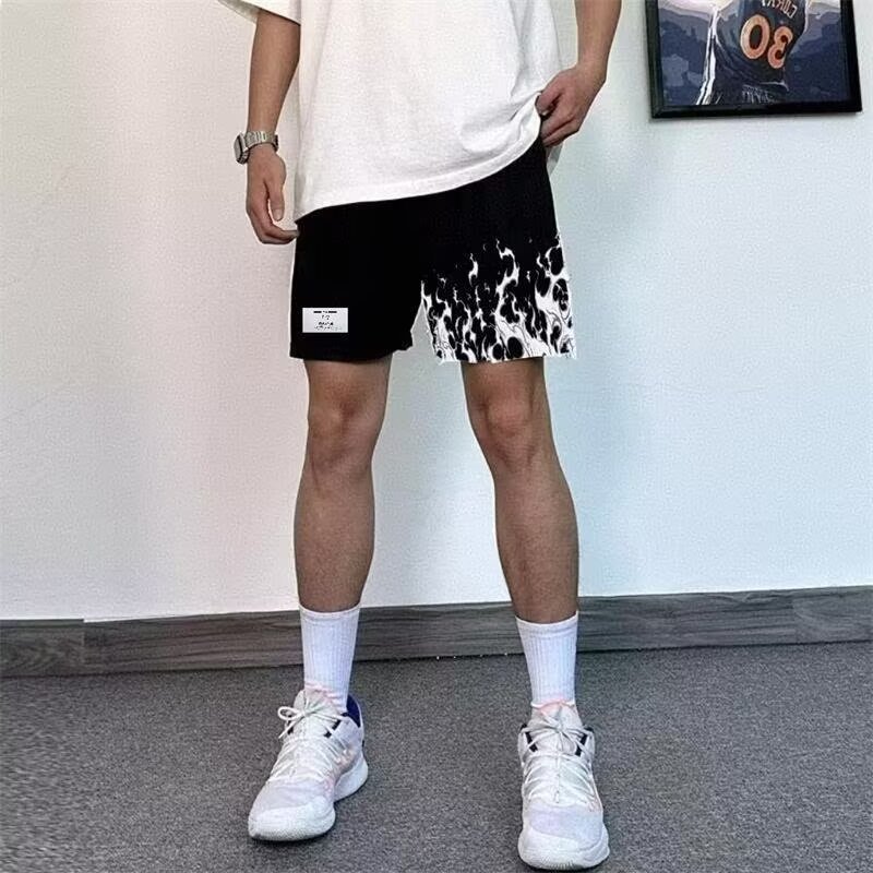 25 pantalones cortos de llama de marca europea y americana transfronterizos, hombres y mujeres, pantalones de baloncesto rápidos y secos, no más de la rodilla