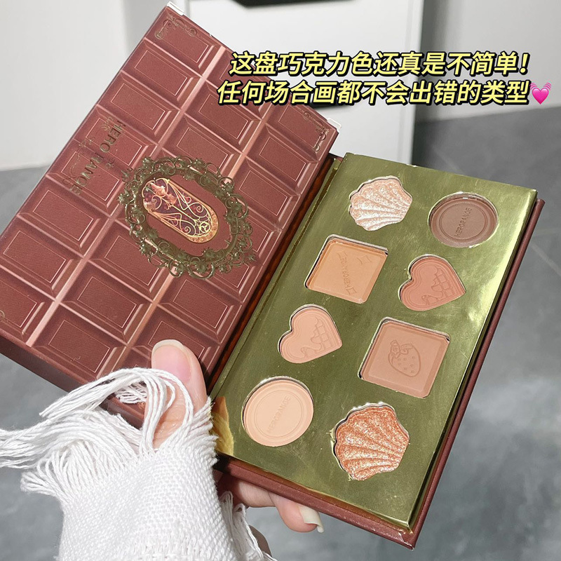 HERORANGE ~ Placa de sombra de ojos suave y elegante de ocho colores, rosa gris, color tierra, placa de reparación de alto brillo mate nacarada