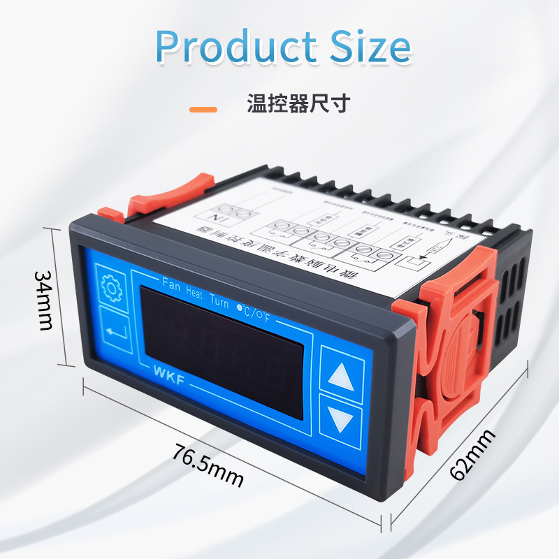 Controlador de temperatura WKF pantalla digital inteligente controlador de temperatura de incubadora para incubadora vivero controlador de temperatura de control