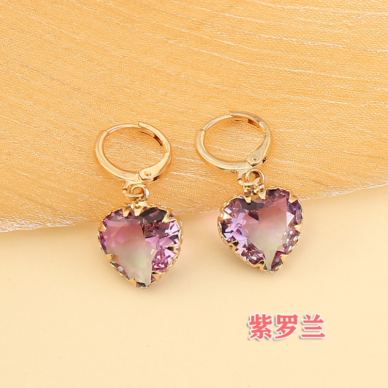 New Fashion Colorful Love Earrings display picture 5