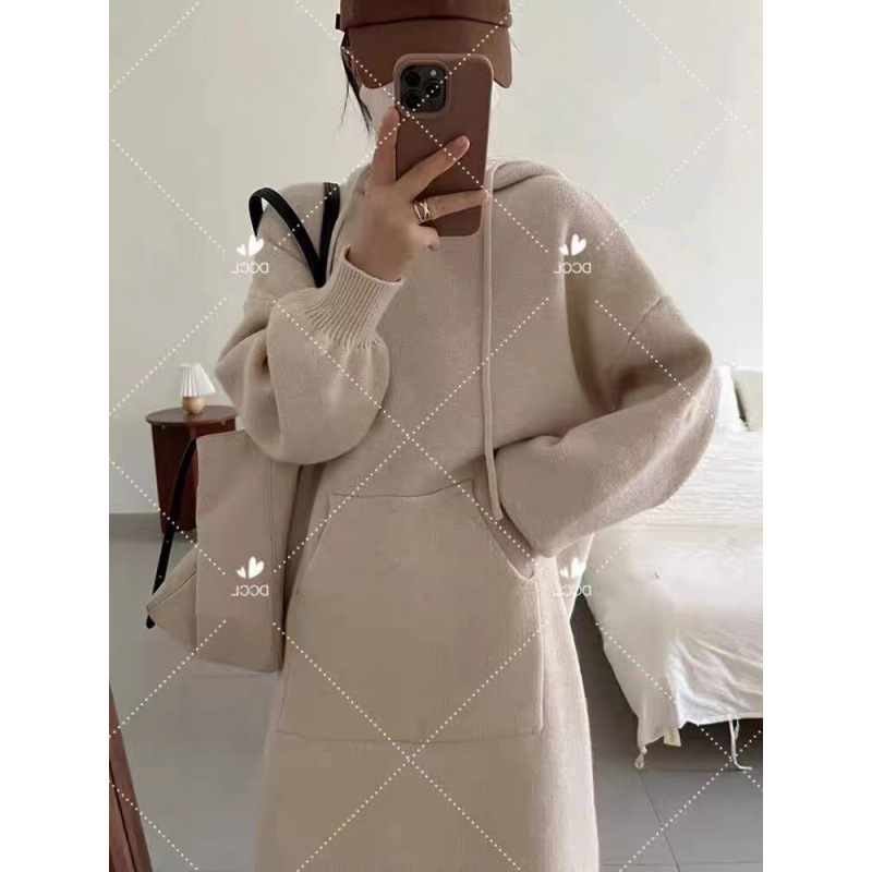 授乳冬服の底のシャツの辛いお母さんの哺乳のワンピースの秋冬の厚いニットのセーターのパーカーの産後の授乳服|undefined