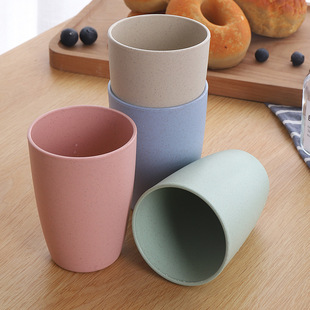 Amazon Wheat Cup Wheat Straw Mouthwash Cup Couple Children's Plastic Water Cup Portable Travel Brush Cup
