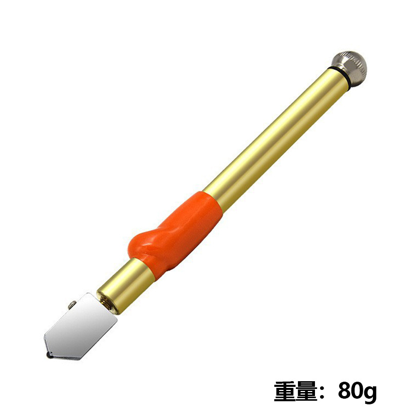 Cuchillo de vidrio de goma roja.
