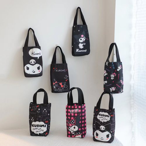 Kurome student water cup bag, portable handbag for storing small items, umbrella, thermos cup handbag when going out