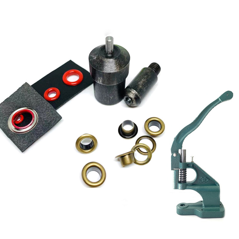 Máquina de hebilla Remache Herramienta de instalación de hebilla de ojo de aire Bolsa de mano Hebilla de ojo de pollo de cobre Máquina de hebilla de prensa manual