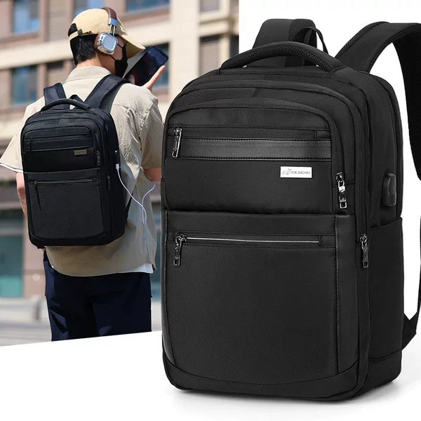 Cross-border business backpack for men, multifunctional laptop backpack, water-resistant school bag, customizable gift with logo for students
