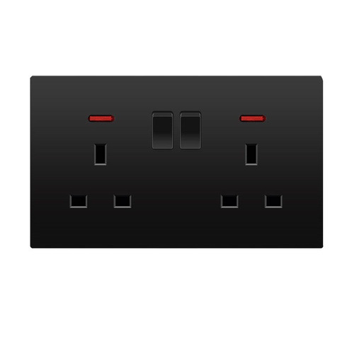 Foreign Trade British 13a Socket USB Switch Panel Suitable for Hong Kong, Macau, Malaysia, Singapore Wall Power Supply Black