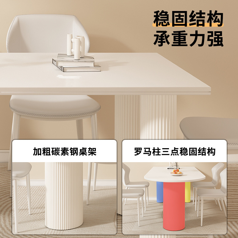 家庭用スレートダイニングテーブル、軽くて豪華でシンプルな長方形のダイニングルームアイランド、大理石のダイニングテーブルと椅子の組み合わせ|undefined
