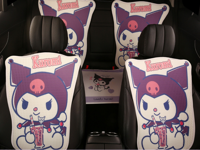 Cartoon Kulomi Car Cushion Four Seasons Universal Breathable Mesh Half Pack Seat Cover Cute Women's Car Cushion