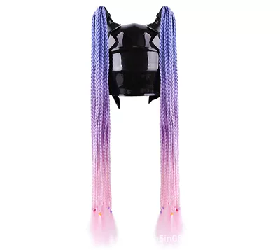 Motosiklet dəbilqələri Motorcycle Decoration Takeaway - 2-thin-strips-of-blue-purple-and-pink