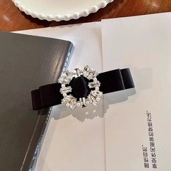 法式名媛风方形满钻蝴蝶结发夹女发饰高端气质发卡盘发半抓弹簧夹