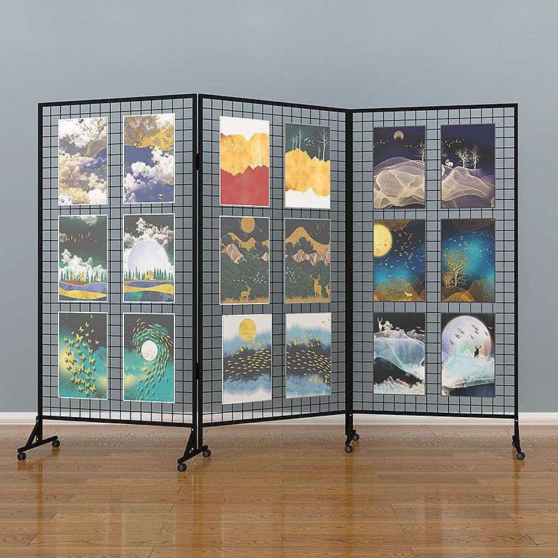Movable Foldableing Mesh Display Stand School Calligraphy Art Painting Exhibition Display Stand Kindergarten Work Display Stand