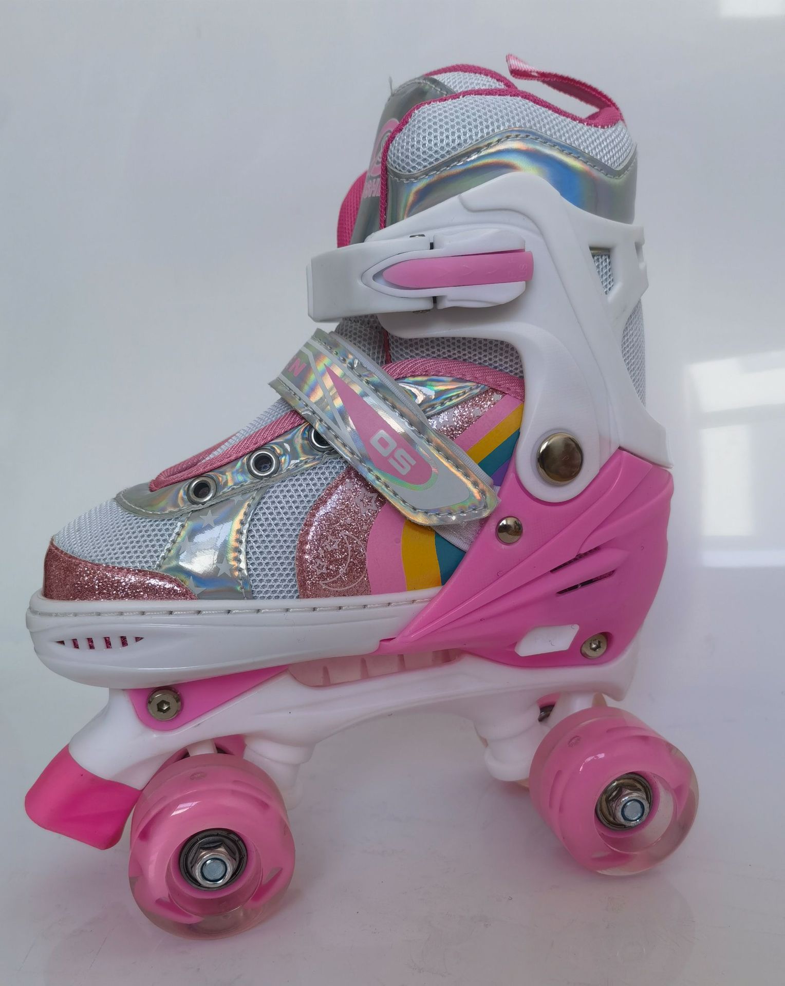 Verstellbare Doppelreihen-Rollschuhe, vierrädrige Inlineskates für Eisbahnen, für Jungen, Mädchen und Grundschüler_voghion.com