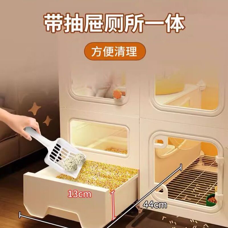 【砂防止設計】猫ケージ、猫ヴィラ、家庭用屋内トイレ一体型猫キャビネット、1部屋、1バスルーム、1リビングルーム|undefined
