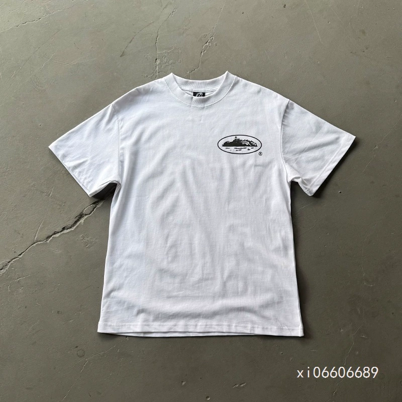 Высококачественные популярные кросс-бордерные футболки с принтом Alcatraz от американского модного бренда Corteiz CRZ для мужчин и женщин, повседневные с коротким рукавом.