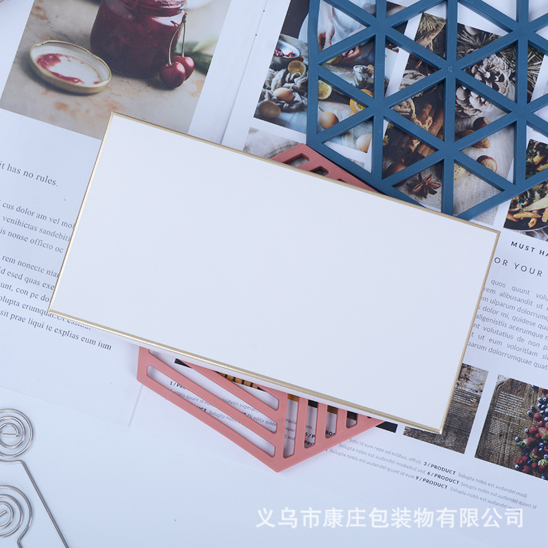 白色压纹烫金边6粒巧克力盒子 七夕情人节diy巧克力包装盒