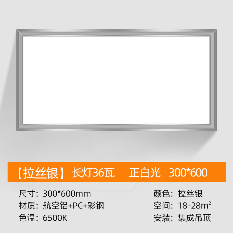 Special offer 300*600 [silver frame] long lamp 36W White Light