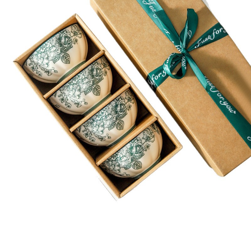 Juego de vajilla de cerámica estilo japonés con tazón y plato de color subesmaltado, diseño de flor de rosa, de alta calidad, ideal como regalo para ceremonias de apertura o eventos empresariales. image 5