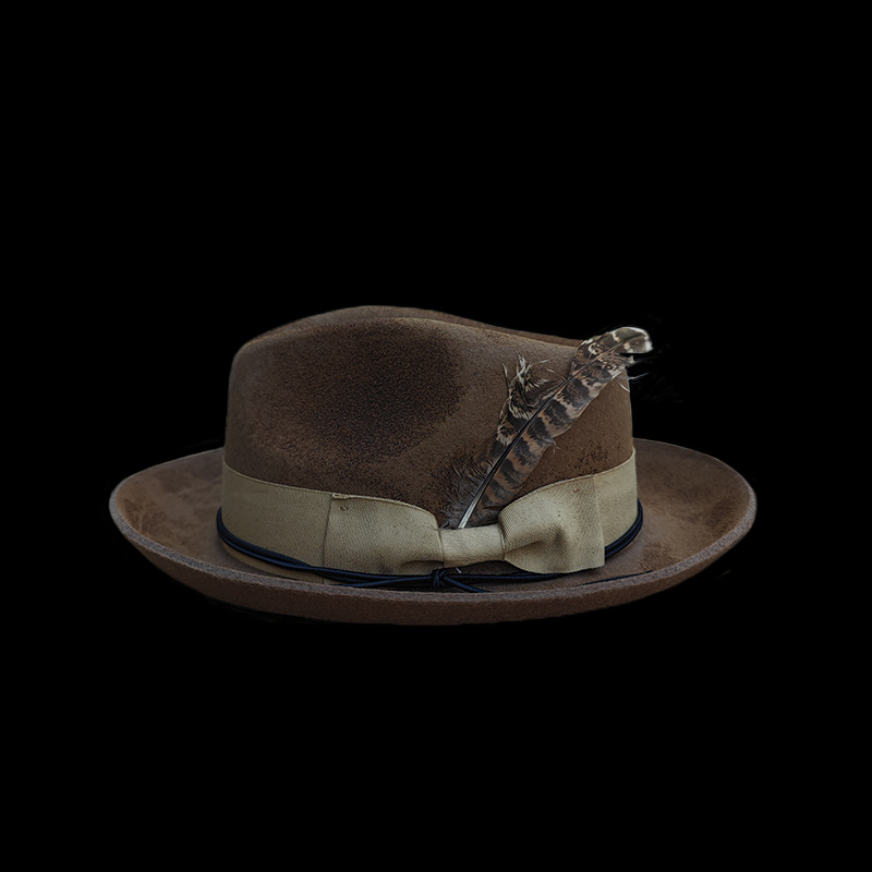 Cappello a cilindro britannico a goccia in lana con decorazione in feltro di piume di pecora in stile antico_voghion.com